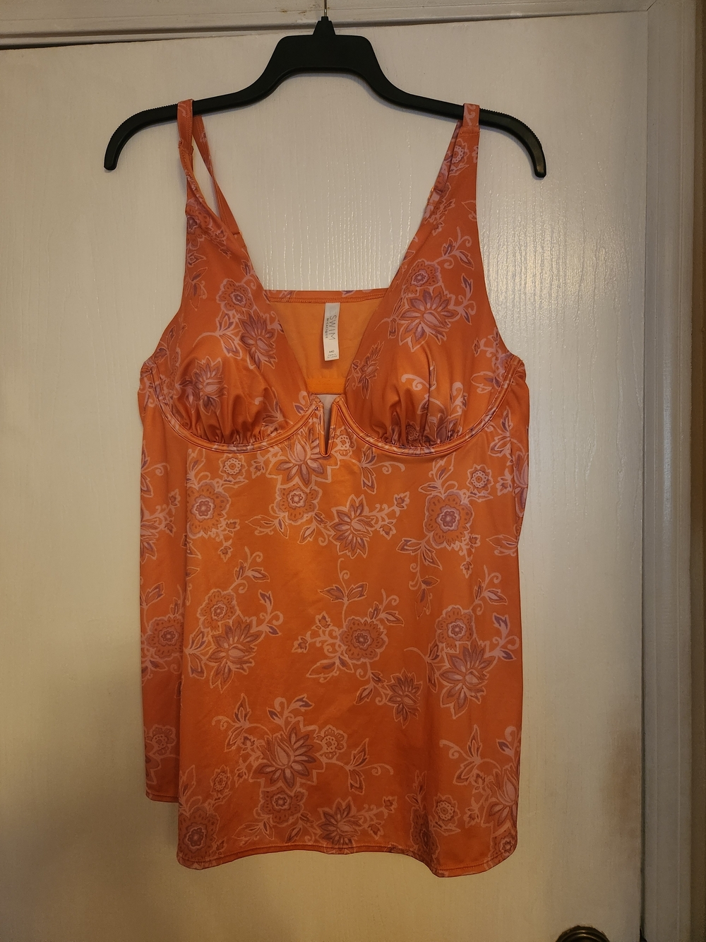 Lane Bryant Orange Floral Tankini Top